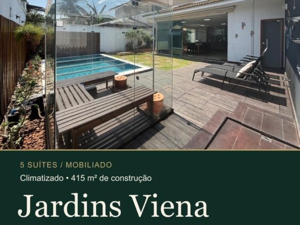 JARDINS VIENA! Sobrado mobiliado, 05 suítes, muito conforto e comodidades, sauna, piscina, energia fotovoltaica.